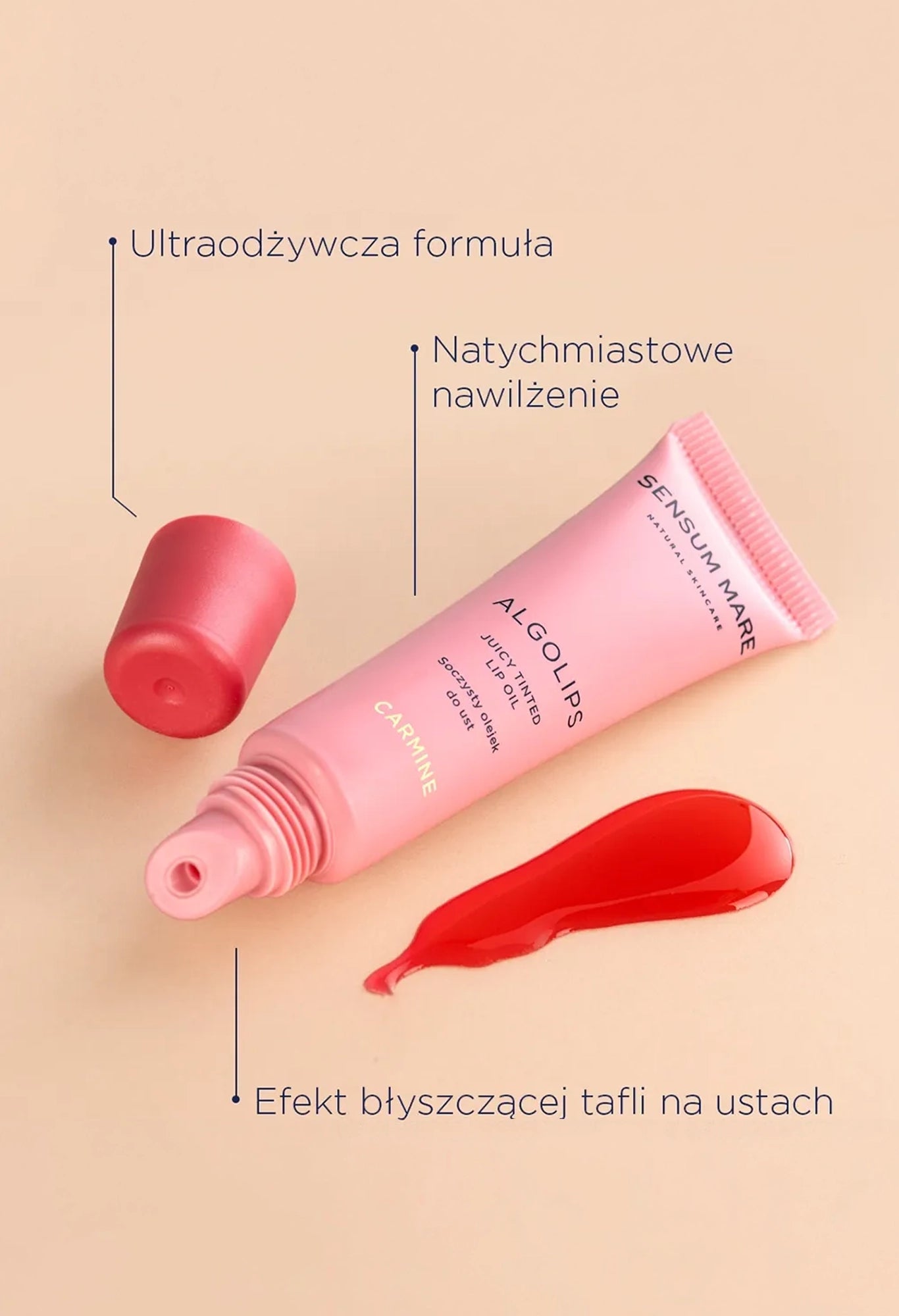 Pielęgnujący olejek do ust ALGOLIPS CARMINE