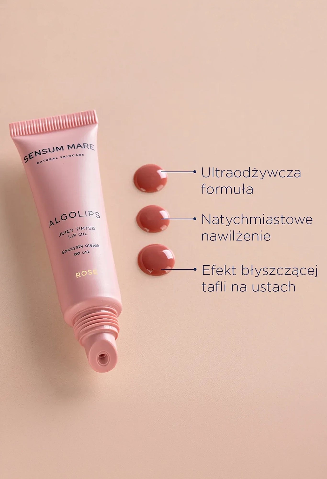 Pielęgnujący olejek do ust ALGOLIPS ROSE
