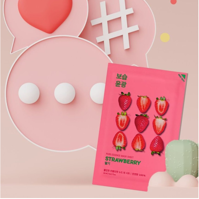 Truskawkowa nawilżająca maseczka Pure Essence Mask Sheet - Strawberry